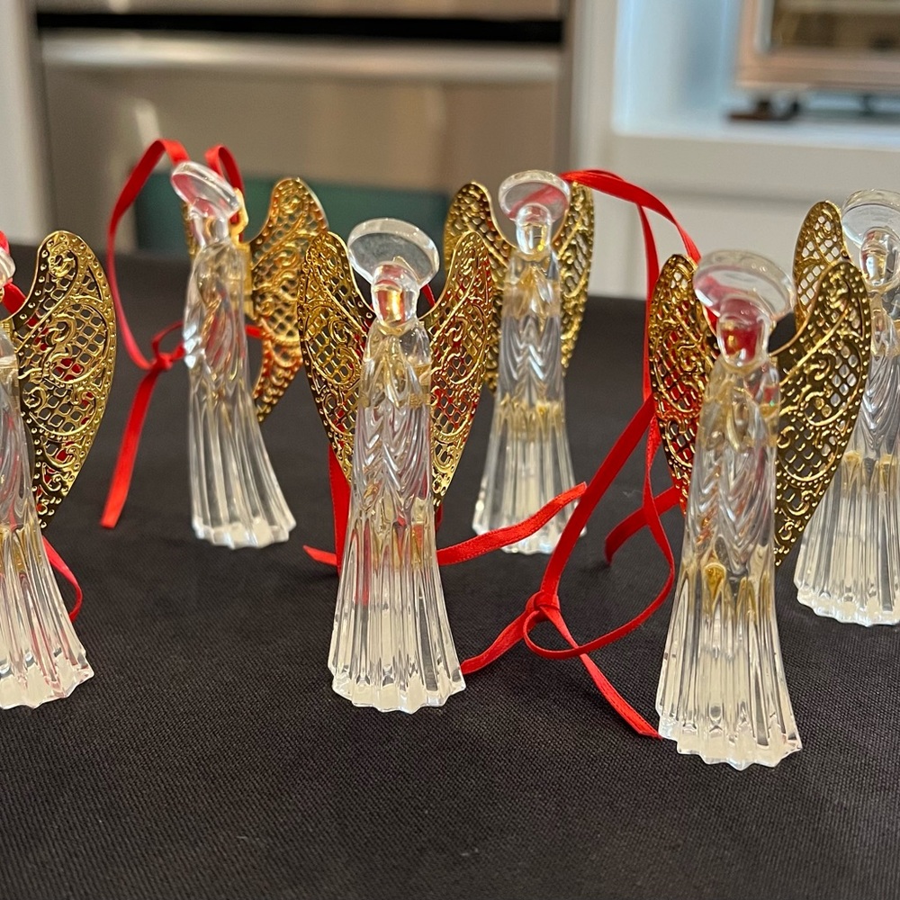 Gorham Full Lead Crystal Gold
Filigree Winged Angel Christmas
Ornament bundle 13